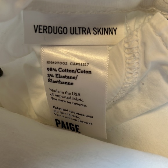 Paige verdugo ultra skinny white cropped and distressed jeans - Picture 4 of 4